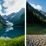 Here are two image prompts based on the provided text, focusing on the themes of mental peace, financial well-being, and connection to nature through simplicity:
