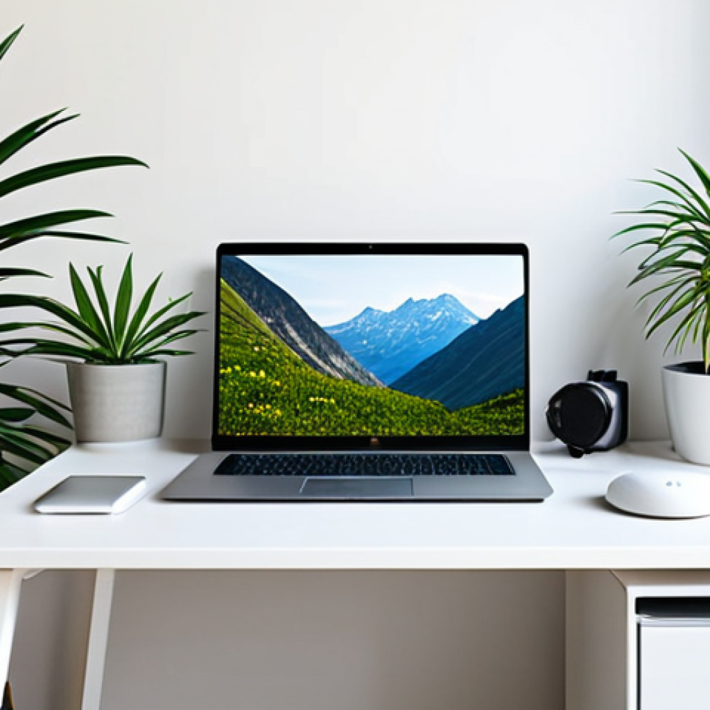 단순함의 철학을 통한 직업적 발전 - Serene Workspace**
"A clean and organized workspace featuring a minimalist desk with a laptop and a...