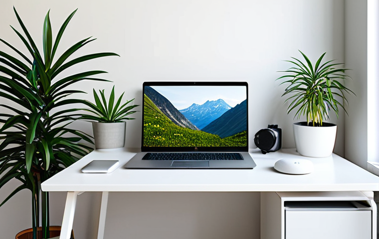 단순함의 철학을 통한 직업적 발전 - Serene Workspace**
"A clean and organized workspace featuring a minimalist desk with a laptop and a...
