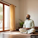 Home 22 단순함의 철학 핵심 가치 정의하기 - A serene and minimalist Pakistani home interior during daylight, showcasing a clean and organized li...